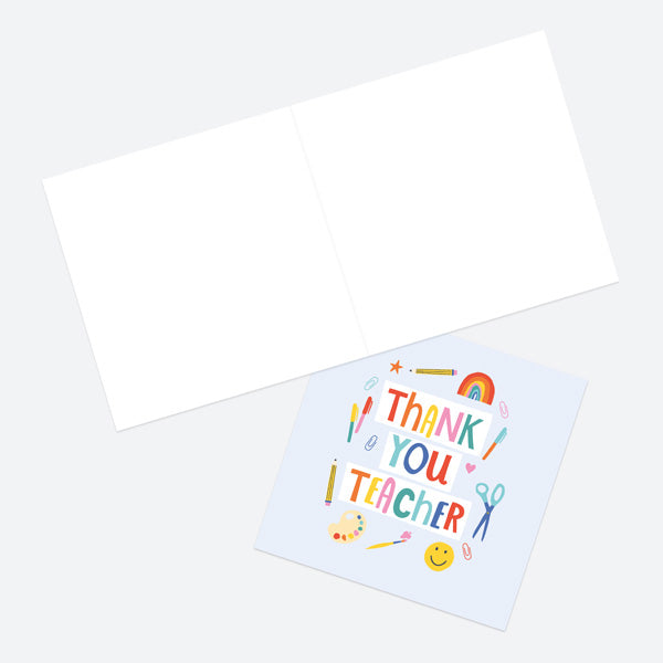 Teacher Thank You Card - Fun Icons