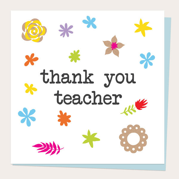Teacher Thank You Card - Fun Kraft - Flowers