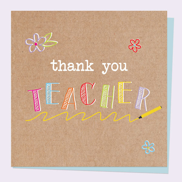 Teacher Thank You Card - Fun Kraft - Typography