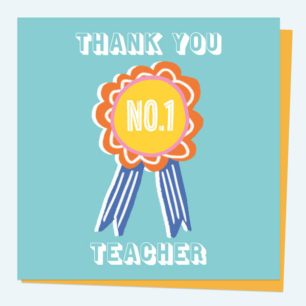 Teacher Thank You Card - Rosette