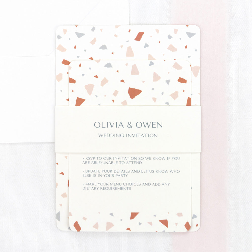 Terrazzo - Wedding Invitation & Information Card Suite