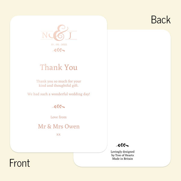 Formal Monogram Foil Thank You Card