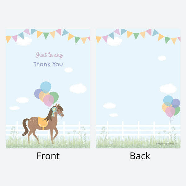 Ready to Write Kids Thank You Cards - Horse Riding Stables - Pack of 10
