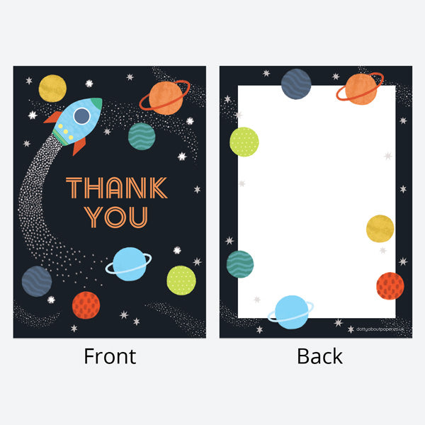 Ready to Write Kids Thank You Cards - Outer Space - Pack of 10