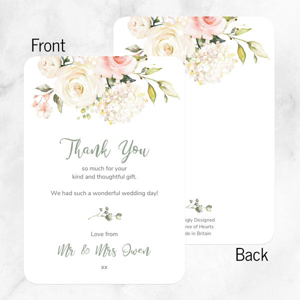 Pink & White Country Bouquet Thank You Card