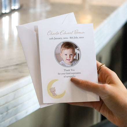 Funeral Thank You Cards - Bear & Moon