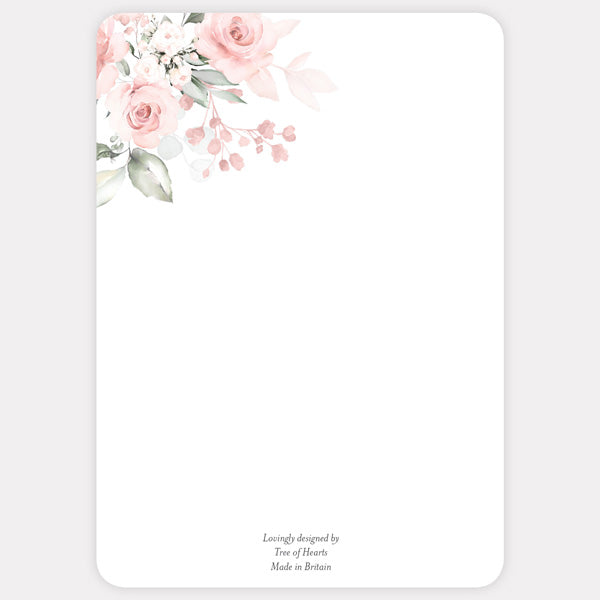 Blush Pink Flowers Thank You Card