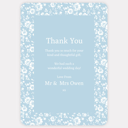 Dainty Flowers Iridescent Thank You Card