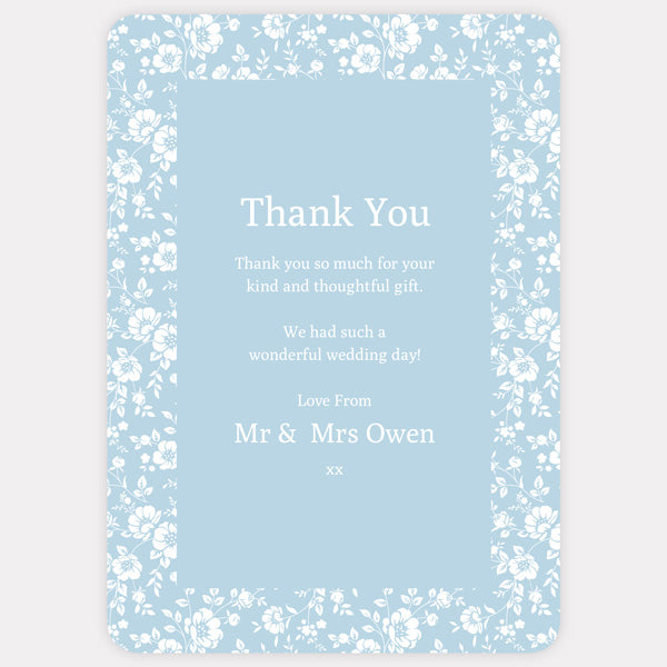 Dainty Flowers Iridescent Thank You Card