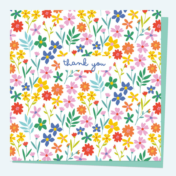 Thank You Card - Ditsy Summer Flowers