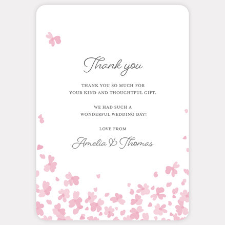 Falling Flowers Thank You Card