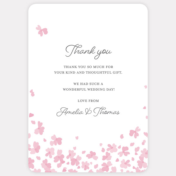 Falling Flowers Thank You Card