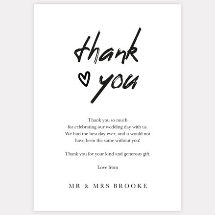 Freehand Script Iridescent Thank You Card