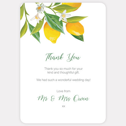 Lemon Citrus Thank You Card