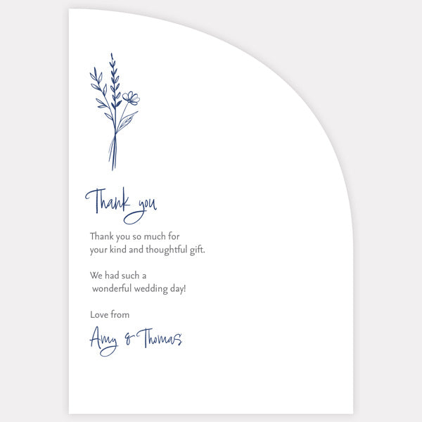 Modern Sprig Iridescent Thank You Card