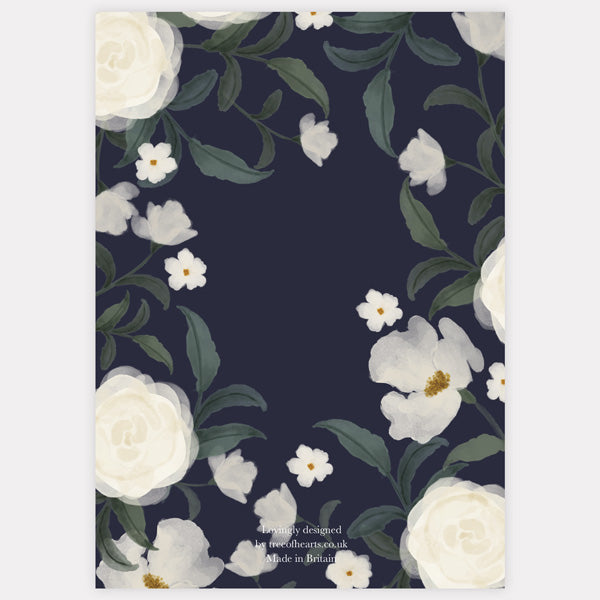 Navy Country Flowers Thank You Card