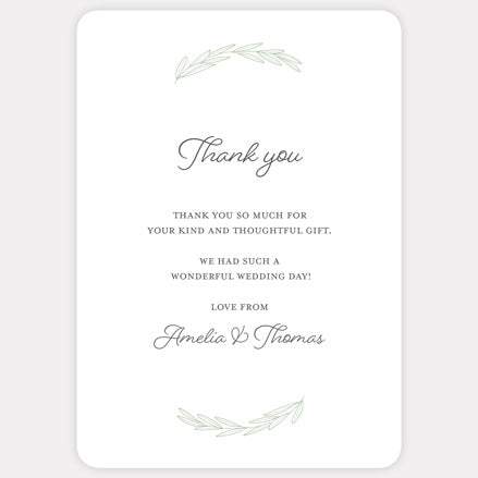 Olive Branch Thank You Card