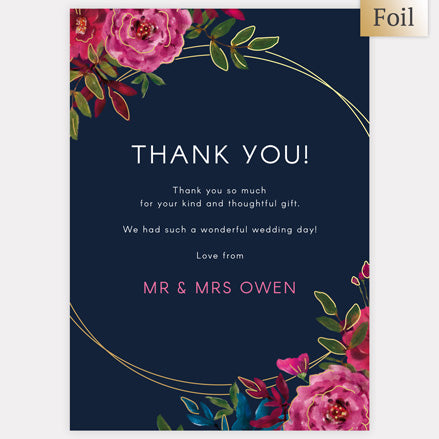 Opulent Glam Foil Thank You Card