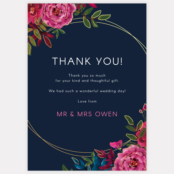 Opulent Glam Foil Thank You Card
