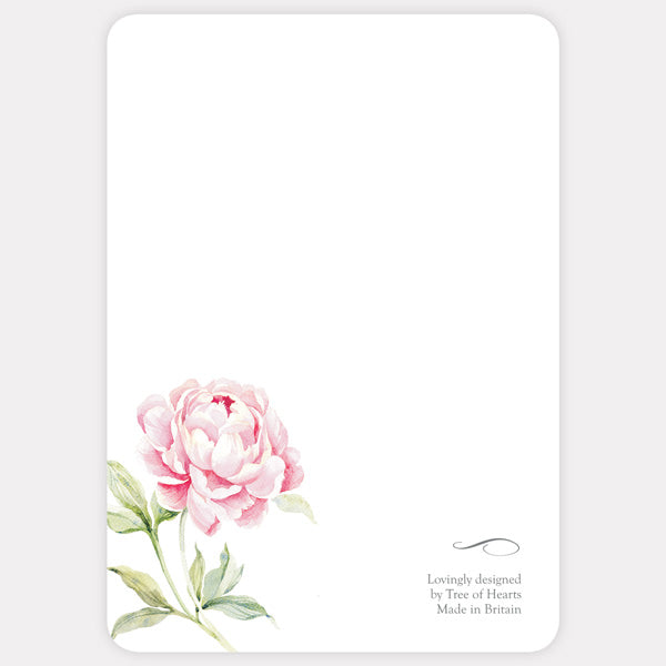 Pretty Pink Peony Iridescent Thank You Card