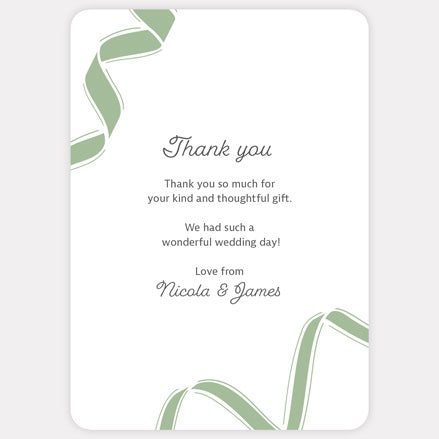 Ribbon Border Thank You Card