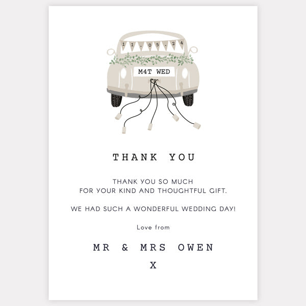 Vintage Classic Car Thank You Card
