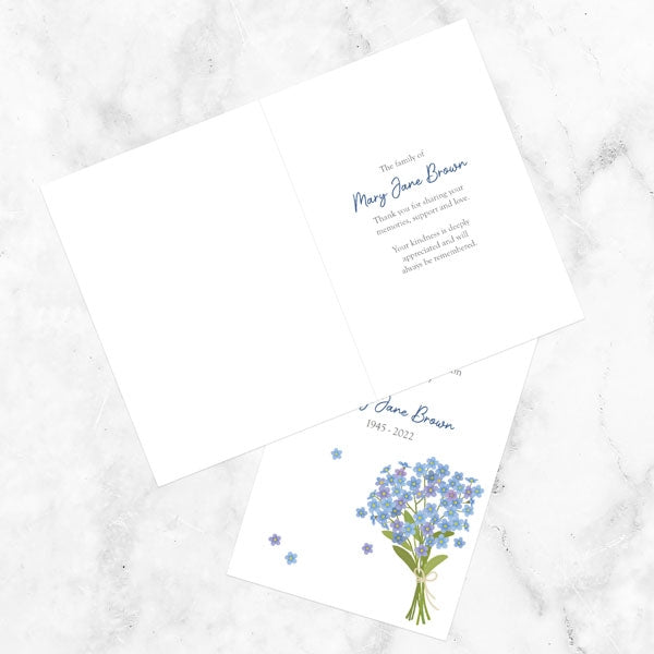Funeral Thank You Cards - Watercolour Forget Me Nots