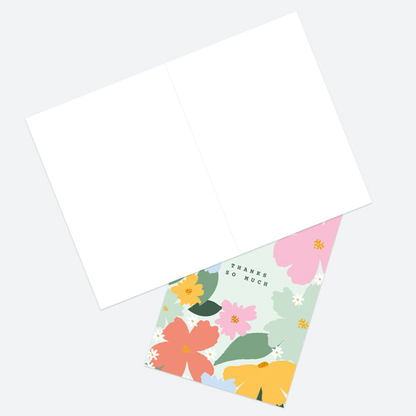 Ready to Write Thank You Open Out Cards - Abstract Flowers - Modern Pattern - Pack of 10