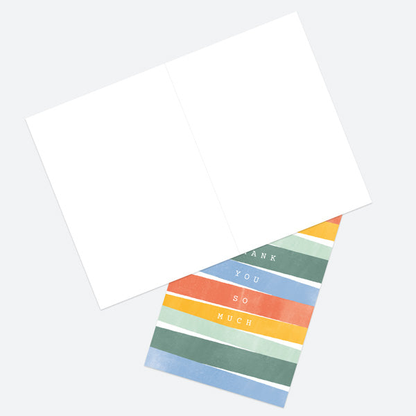 Ready to Write Thank You Open Out Cards - Abstract Stripe - Pack of 10
