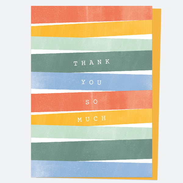 Ready to Write Thank You Open Out Cards - Abstract Stripe - Pack of 10