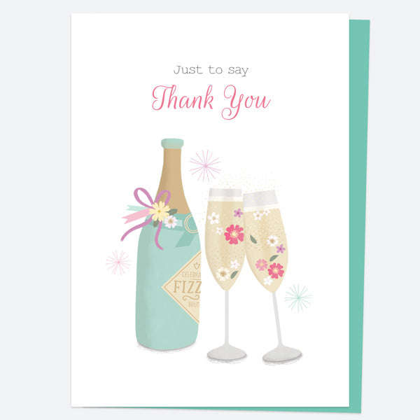 Ready to Write Thank You Open Out Cards - Cute Champagne - Pack of 10