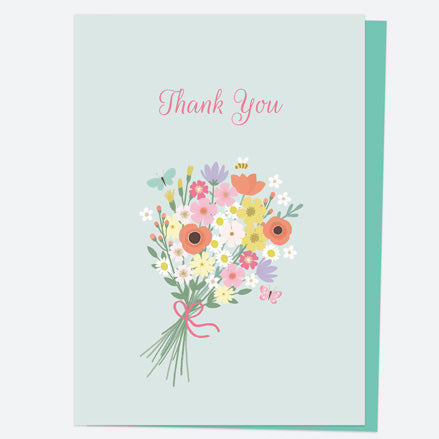 Ready to Write Thank You Open Out Cards - Cute Flowers - Pack of 10