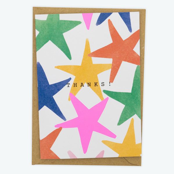 Neon Thank You Open Out Cards - Neon Bright - Stars - Pack of 10