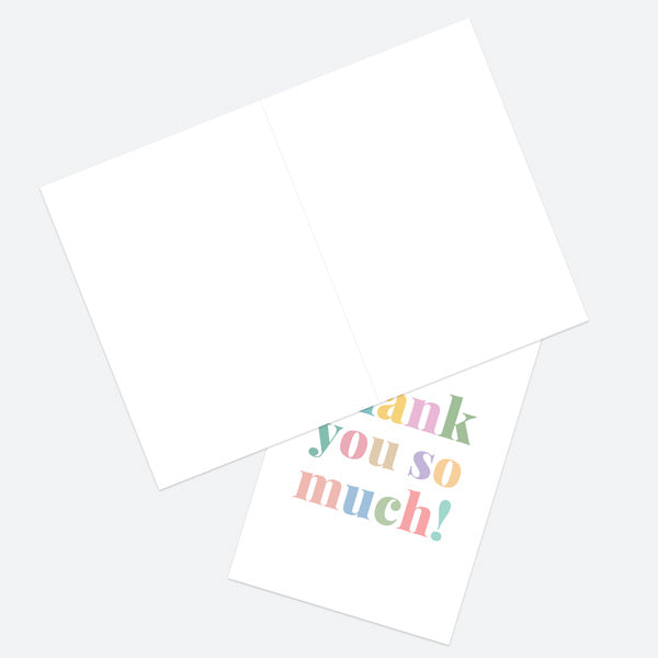 Ready to Write Thank You Open Out Cards - Pastel Block Typography - Pack of 10