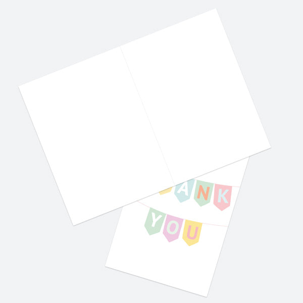 Ready to Write Thank You Open Out Cards - Pastel Bunting - Pack of 10