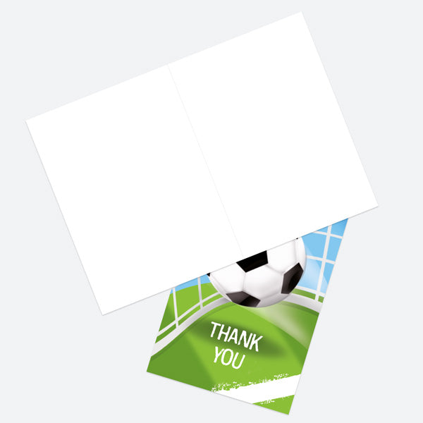 Ready to Write Thank You Open Out Cards - Premier Football Goal - Pack of 10