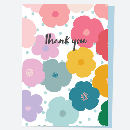 Ready to Write Thank You Open Out Cards - Rainbow Blooms - Pack of 10