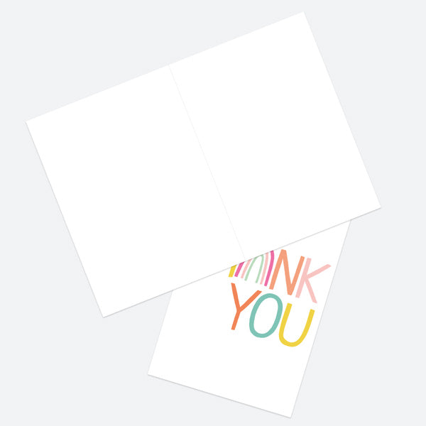 Ready to Write Thank You Open Out Cards - Rainbow Type - Pack of 10