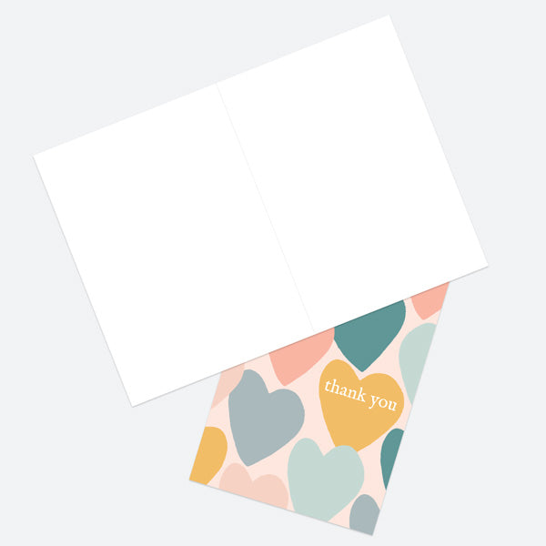 Ready to Write Thank You Open Out Cards - Sweet Heart - Pastels - Pack of 10