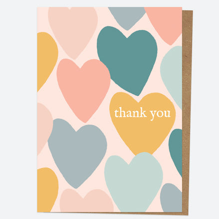 Ready to Write Thank You Open Out Cards - Sweet Heart - Pastels - Pack of 10