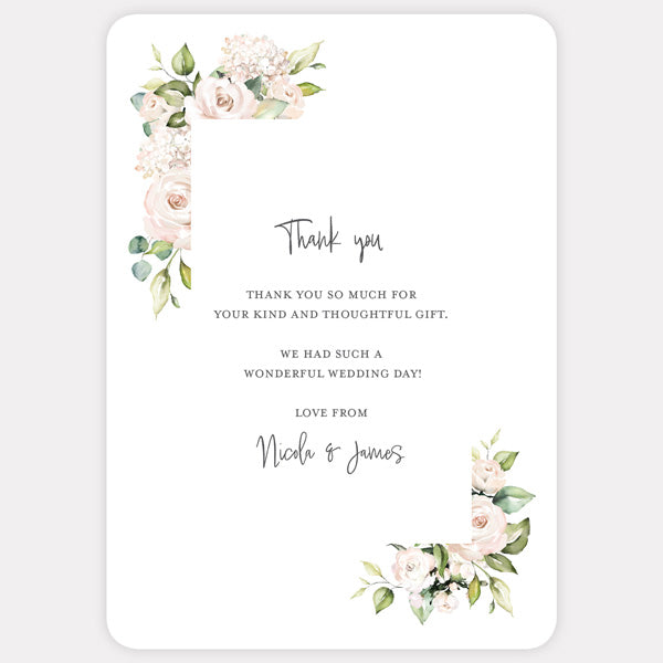 Cream Roses Thank You Card