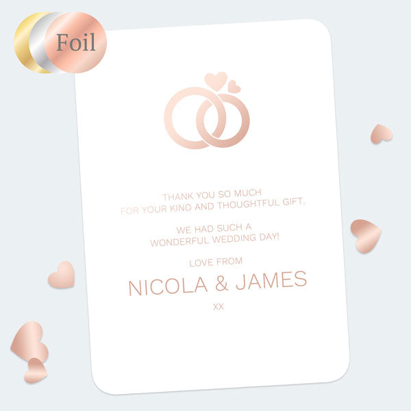 Entwined Rings Foil Thank You Card