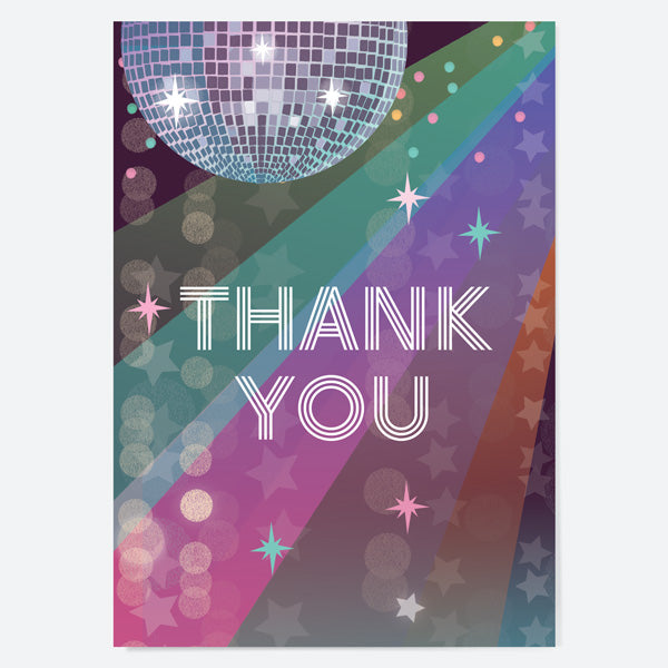 category header image Ready to Write Kids Thank You Cards - Glitter Ball Disco Party - Pack of 10