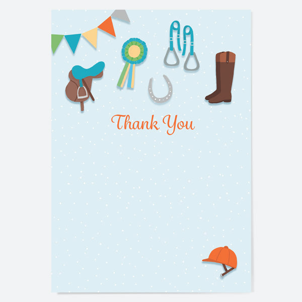 Ready to Write Kids Thank You Cards - Horse Riding Equestrian - Pack of 10