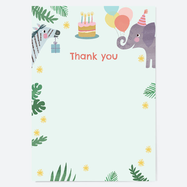 Ready to Write Kids Thank You Cards - Jungle Animals - Pack of 10