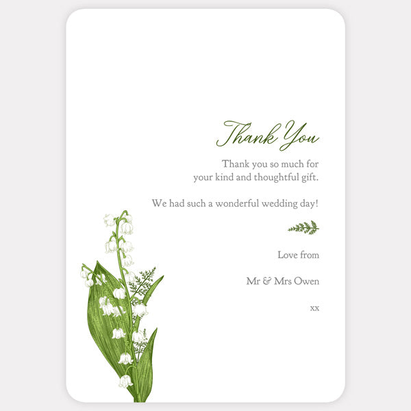 Lily of the Valley Iridescent Thank You Card