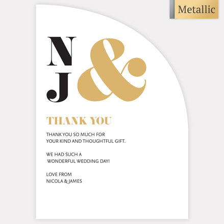 Metallic Ampersand Metallic Thank You Card