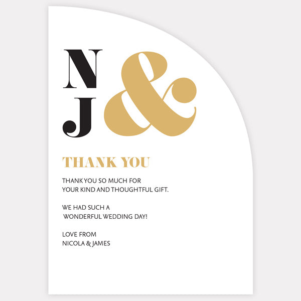 Metallic Ampersand Metallic Thank You Card