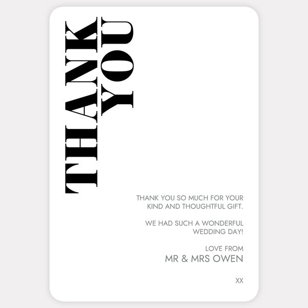 Minimalist Typography Thank You Card