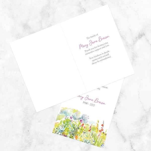 Funeral Thank You Cards - Watercolour Wildflowers